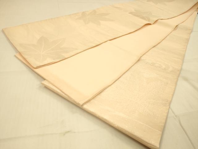 平和屋着物*夏物 六通柄袋帯 流水楓文 銀糸 正絹 逸品 DAAS2589cm