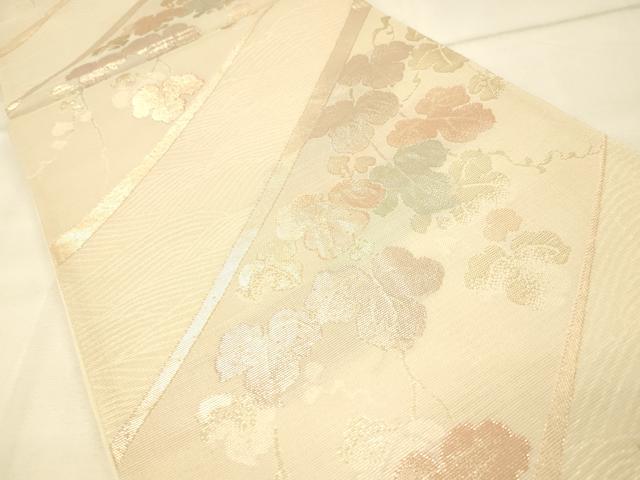 平和屋着物*夏物 六通柄袋帯 草葉文 金糸 正絹 逸品 DAAS2592cm