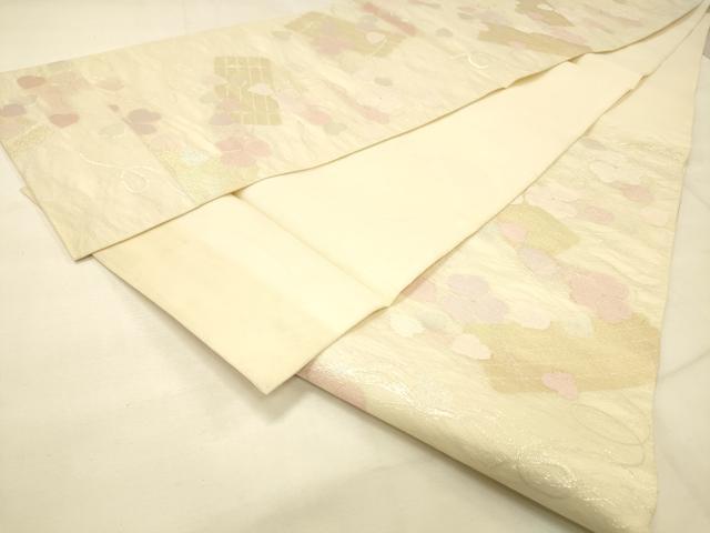 平和屋着物*夏物 六通柄袋帯 舞花文 金銀糸 正絹 逸品 DAAS2604cm