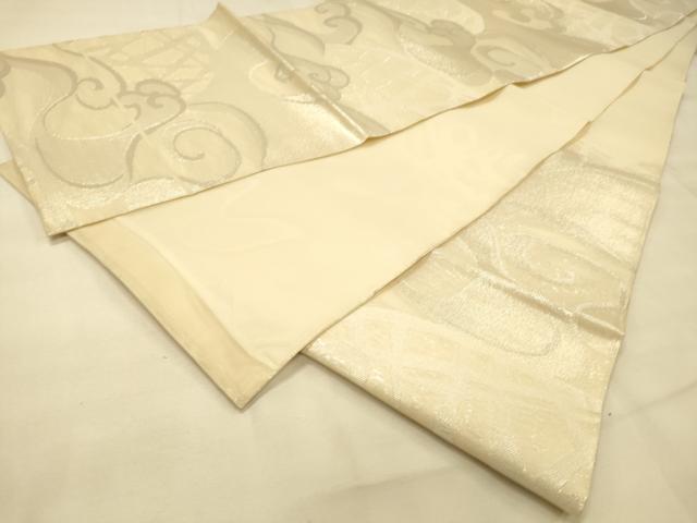 平和屋着物*夏物 六通柄袋帯 立波文 銀糸 正絹 逸品 DAAS2613cm