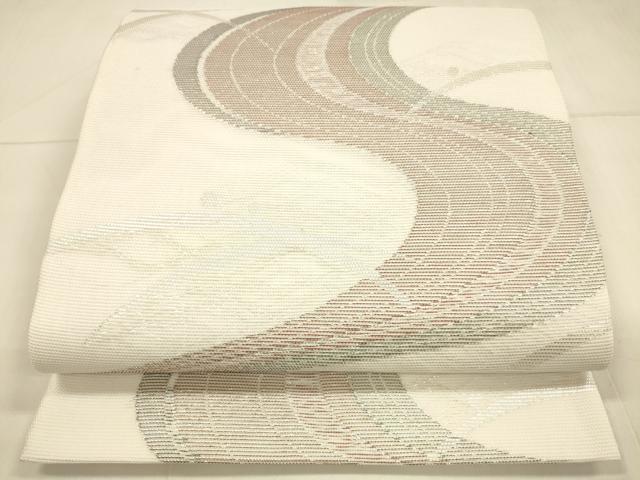 平和屋着物*夏物 六通柄袋帯 流水露芝文 銀糸 正絹 逸品 DAAS2966cm