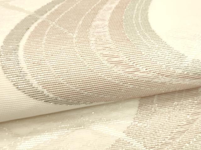 平和屋着物*夏物 六通柄袋帯 流水露芝文 銀糸 正絹 逸品 DAAS2966cm