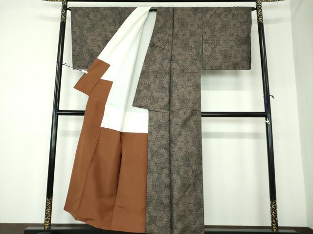 平和屋着物●本場大島紬 9マルキ 菊尽くし 正絹 逸品 DAAS3017ps