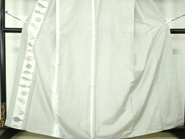 平和屋着物●訪問着 紬地 魚 間道 海老 鯛 河豚 蟹 正絹 逸品 DAAS3032ps