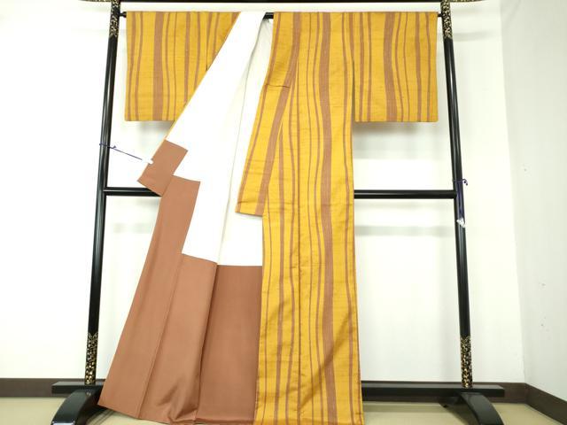 平和屋着物●上質な紬 変わり間道 正絹 逸品 DAAS3041ps