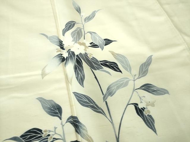 平和屋着物●訪問着 紬地 友禅 枝花文 正絹 逸品 未使用 DAAS3047ps