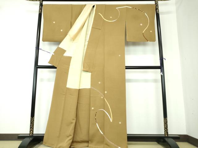 平和屋着物●訪問着 駒刺繍 鬘帯花文 金彩 正絹 逸品 DAAS3054ps