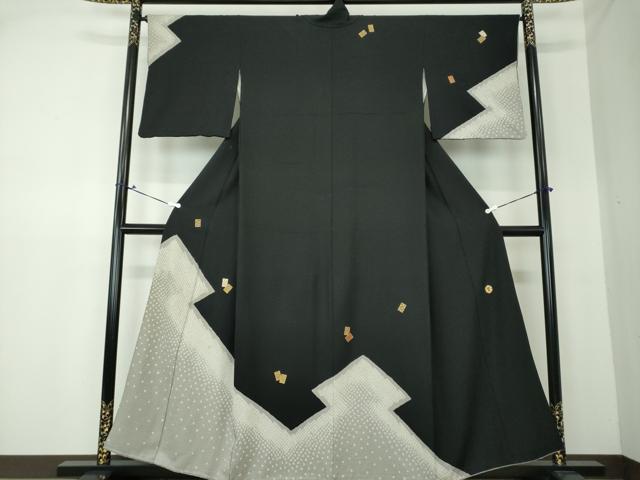 平和屋着物●ジャパンオートクチュール 渡辺雪三郎 訪問着 絞り 松皮菱 色紙重ね花文 金彩 正絹 逸品 DAAS3110ps