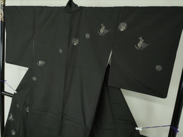 平和屋着物●本場大島紬 訪問着 9マルキ 地空 跳兎 月兎 正絹 逸品 DAAS3300ps