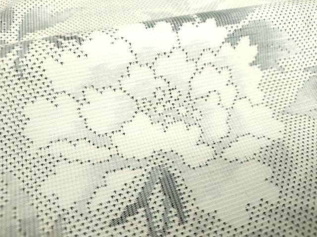 平和屋着物●本場大島紬 白大島 9魔 総絣 牡丹文 正絹 逸品 DAAS3344ps