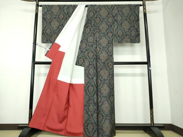 平和屋着物●本場大島紬 蜀江花文 正絹 逸品 DAAS3362ps