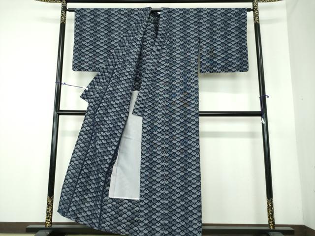 平和屋着物▽久留米絣 単衣 扇面 綿 逸品 DAAS3375ps