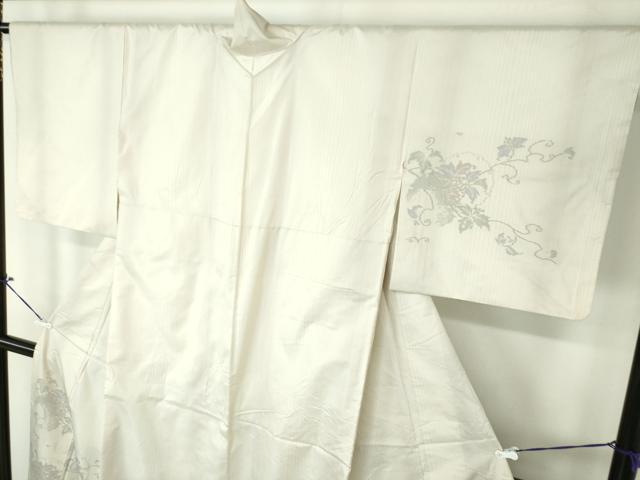 平和屋着物●本場大島紬 白大島 訪問着 雪輪花文 正絹 逸品 DAAS3383ps