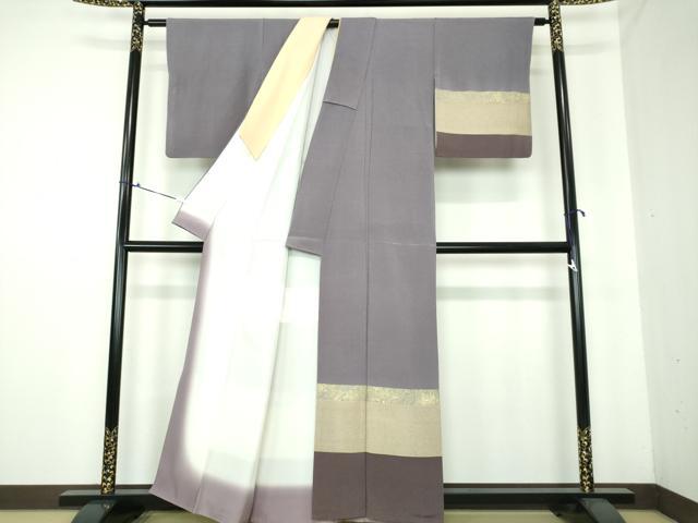平和屋着物●訪問着 駒刺繍 鹿の子横段文 鬼しぼ縮緬 金彩 正絹 逸品 DAAS3429ps