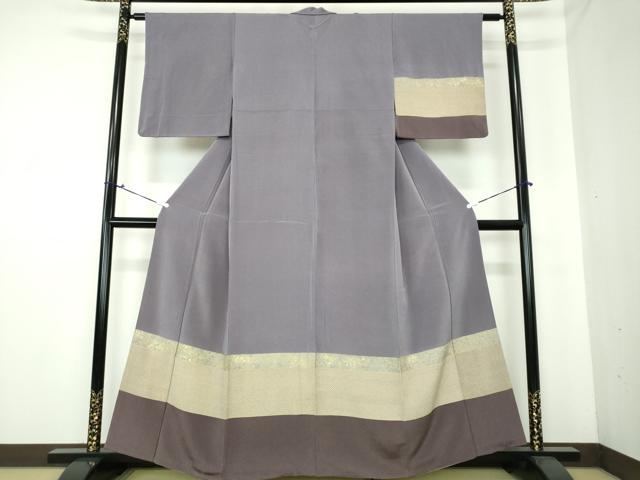 平和屋着物●訪問着 駒刺繍 鹿の子横段文 鬼しぼ縮緬 金彩 正絹 逸品 DAAS3429ps