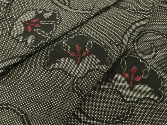 平和屋着物●本場大島紬 7マルキ 花唐草文 正絹 逸品 DAAS3496ps