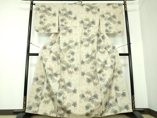 平和屋着物●本場大島紬 7マルキ 総絣 蔦の葉花文 正絹 逸品 DAAS3500ps