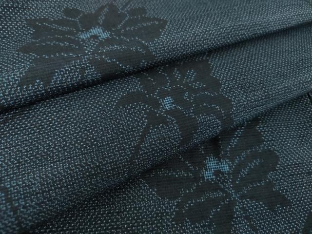 平和屋着物●塩沢紬 更紗花唐草文 正絹 逸品 DAAS3673ps