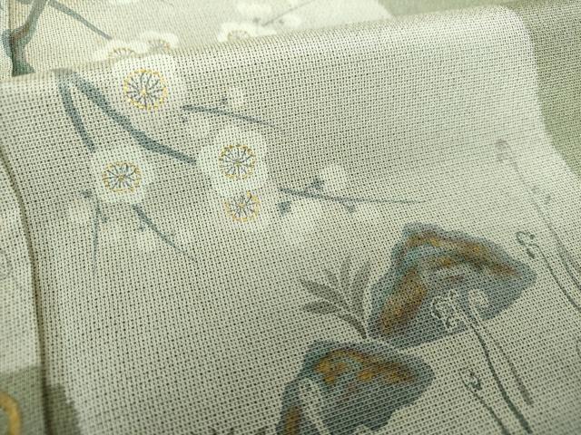 平和屋着物●本塩沢 訪問着 藤倉守正 やまだ織 流水枝梅 金彩 鈴乃屋扱い 正絹 逸品 DAAS3715ps