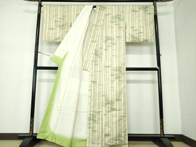 平和屋着物●上質な紬 笹文 正絹 逸品 DAAS3820ps