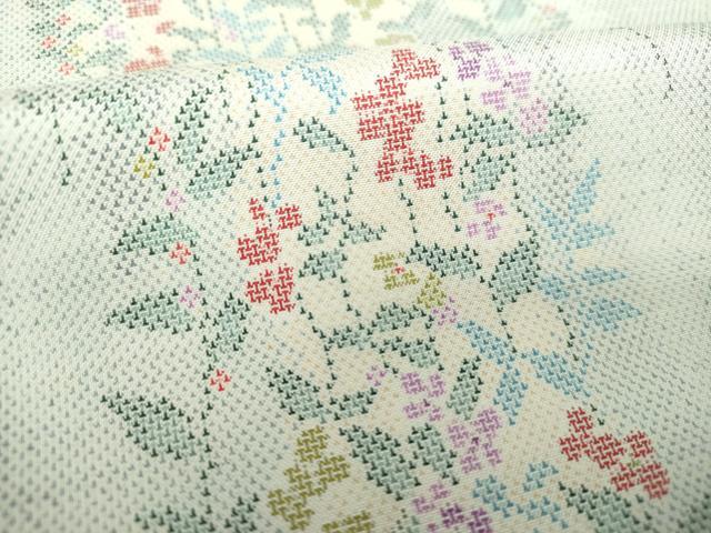 平和屋着物●本場大島紬 白大島 9マルキ 枝垂れ桜 正絹 逸品 DAAS3835ps
