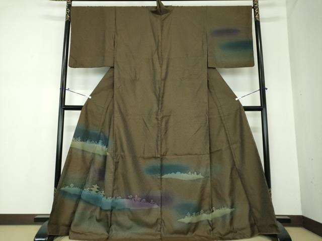 平和屋着物●訪問着 お召地 風景文 暈し染め 正絹 逸品 DAAS3877ps