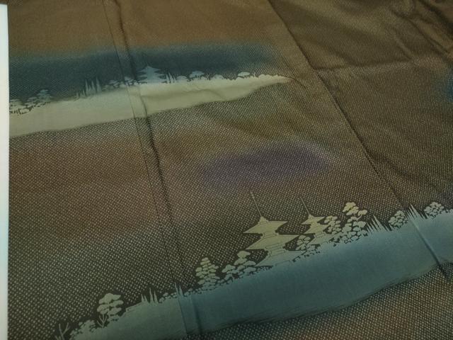 平和屋着物●訪問着 お召地 風景文 暈し染め 正絹 逸品 DAAS3877ps