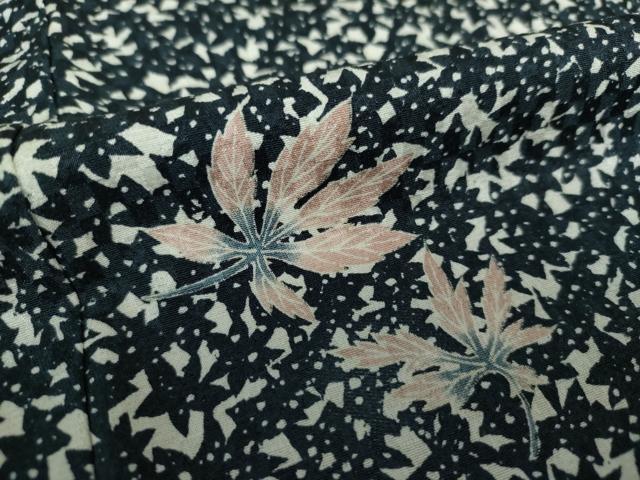 平和屋着物●上質な小紋 楓文 正絹 逸品 DAAS3966ps