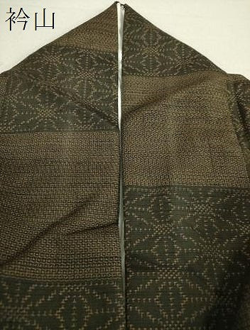 平和屋着物●結城紬 100亀甲 市松麻の葉文様 正絹 逸品 DAAS3990ps