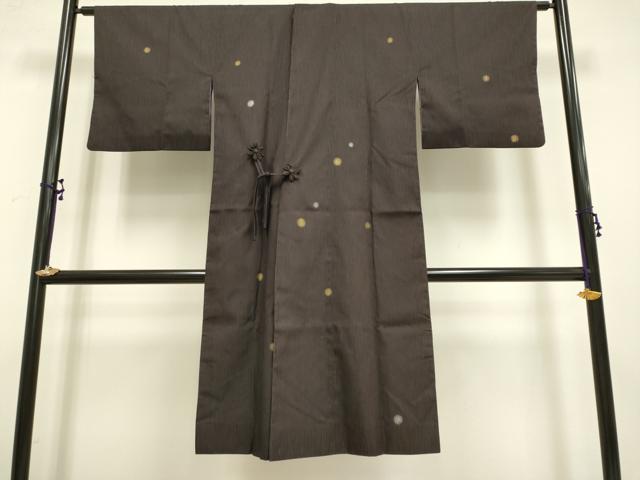 平和屋着物●道中着 ロング丈 リバーシブル 袷 紋紗 水玉 金銀彩 正絹 逸品 DAAS4477du