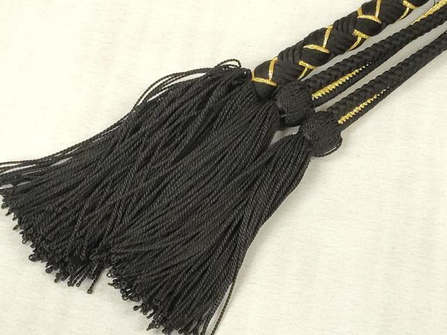 平和屋着物●和装小物 振袖用帯締め 飾り付き ちりめん細工 パール 花 丸組 金糸 逸品 未使用 DAAS6371zzz