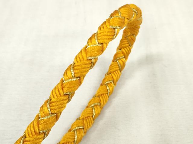 平和屋着物●和装小物 振袖用帯締め 飾り付き パール 飾り玉 あわじ玉 小田巻 丸組 金糸 逸品 未使用 DAAS6424zzz