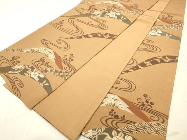 平和屋着物◎六通柄袋帯 流水草花文 宝楽 正絹 逸品 DAAS7024xg