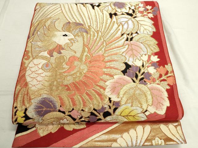 平和屋着物◎六通柄袋帯 鳳凰花文 金銀糸 正絹 逸品 DAAS7248xg