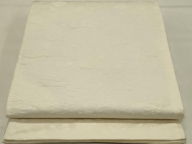 平和屋着物◎両面 六通柄袋帯 花青海波 銀糸 正絹 逸品 DAAS8353qp