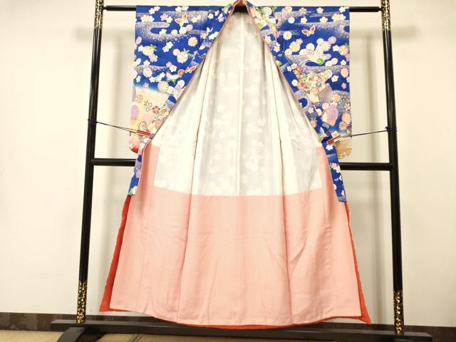平和屋着物∵女の子 十三参り 子供 祝着・袋帯セット 駒刺繍 花蝶文 暈し染め 金彩 逸品 DAAS9066ma