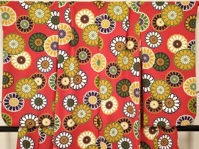平和屋着物∵女の子 十三参り 子供 祝着 刺繍 菊尽くし 金彩 洗える着物 DAAS9131ma