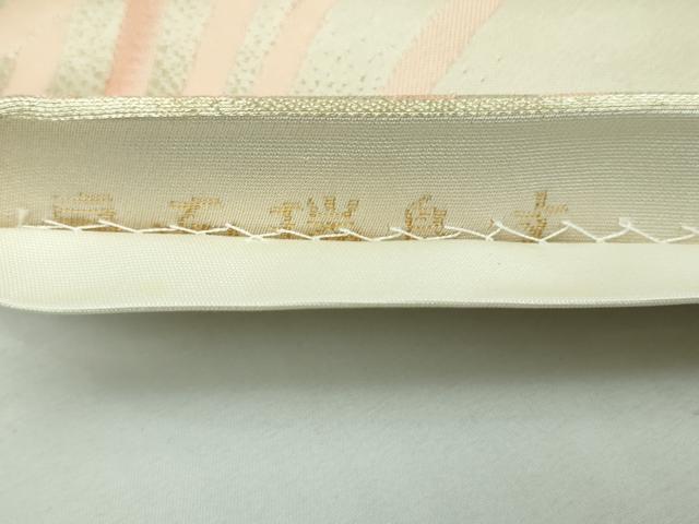 平和屋着物◎六通柄袋帯 唐織 扇面瑞鳥文 金糸 正絹 逸品 DAAT0127ob