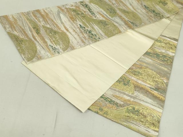 平和屋着物●極上 西陣 川島織物 六通柄 本袋帯 風景文 金糸 引箔 正絹 逸品 DAAT0236ob