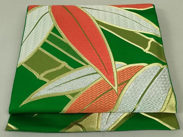 平和屋着物●西陣 川島織物 六通柄 本袋帯 笹竹文 金銀糸 正絹 逸品 DAAT0349ob