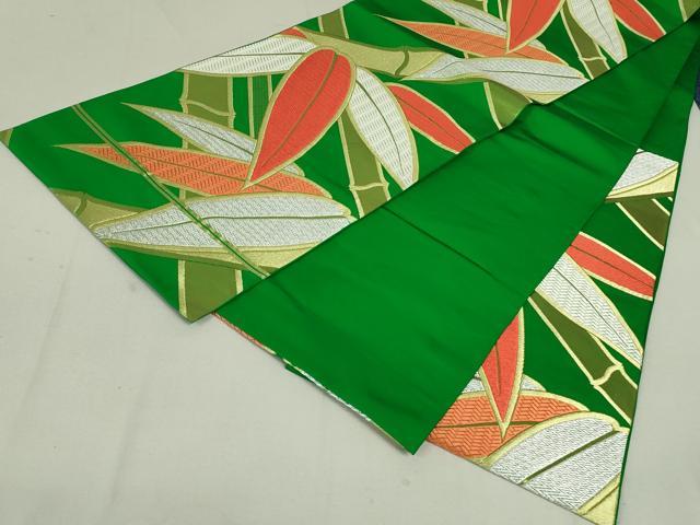 平和屋着物●西陣 川島織物 六通柄 本袋帯 笹竹文 金銀糸 正絹 逸品 DAAT0349ob