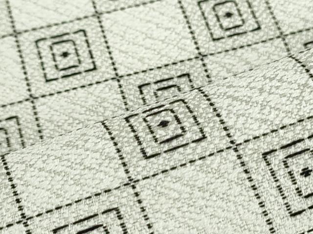 平和屋着物●両面 六通柄袋帯 格子間道 反端付き 正絹 逸品 DAAT0358ob