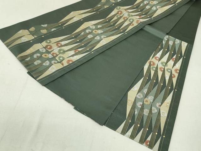 平和屋着物●六通柄袋帯 花間道 金銀糸 正絹 逸品 DAAT0391ob