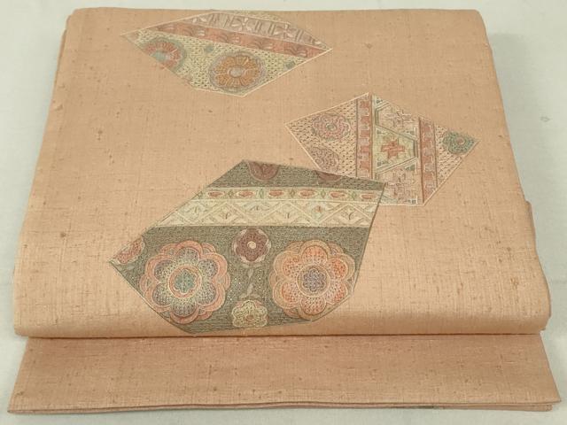 中国三大刺繍　スワトウ刺繍　汕頭刺繍　太鼓柄袋帯　螺鈿　花車　金彩 平和屋着物▽中国三大刺繍 スワトウ刺繍 汕頭刺繍 相良刺繍 総刺繍