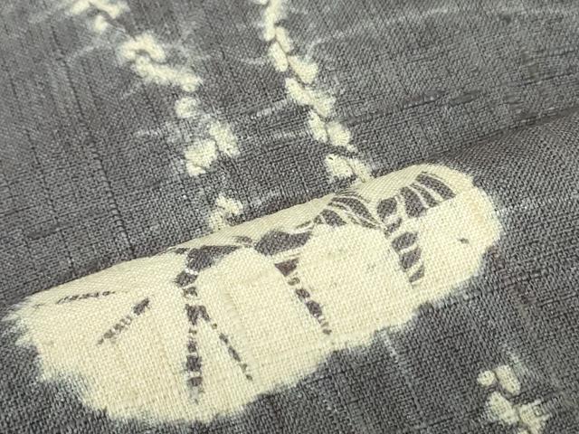 平和屋着物●九寸名古屋帯 生紬 絞り 立涌花文 正絹 逸品 DAAT0418ob