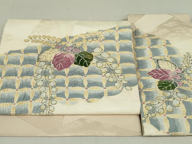 平和屋着物●つけ帯 絞り 桐 金彩 正絹 逸品 DAAT0436ob