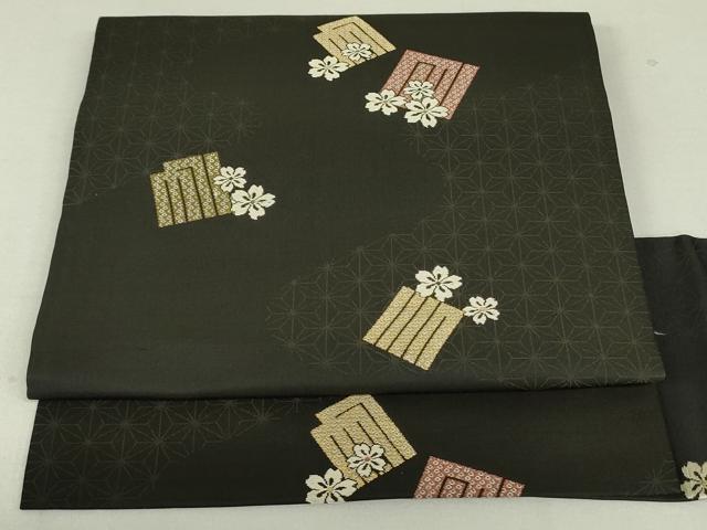 平和屋着物●九寸名古屋帯 源氏香桜文 正絹 逸品 DAAT0490ob