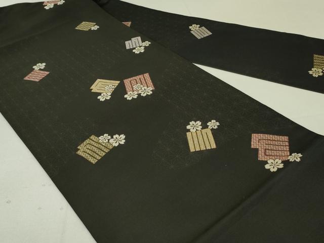 平和屋着物●九寸名古屋帯 源氏香桜文 正絹 逸品 DAAT0490ob