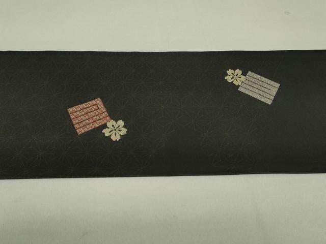 平和屋着物●九寸名古屋帯 源氏香桜文 正絹 逸品 DAAT0490ob