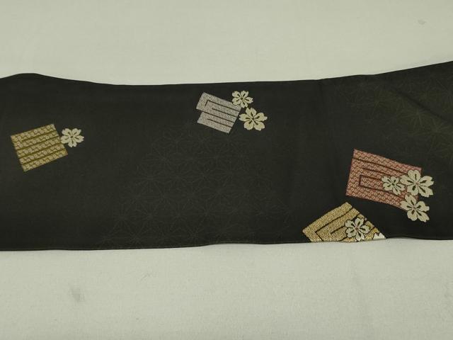 平和屋着物●九寸名古屋帯 源氏香桜文 正絹 逸品 DAAT0490ob